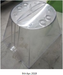 Transparent plastic parts for insect trap instrument