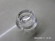 Transparent plastic part for toys, knob and cup
